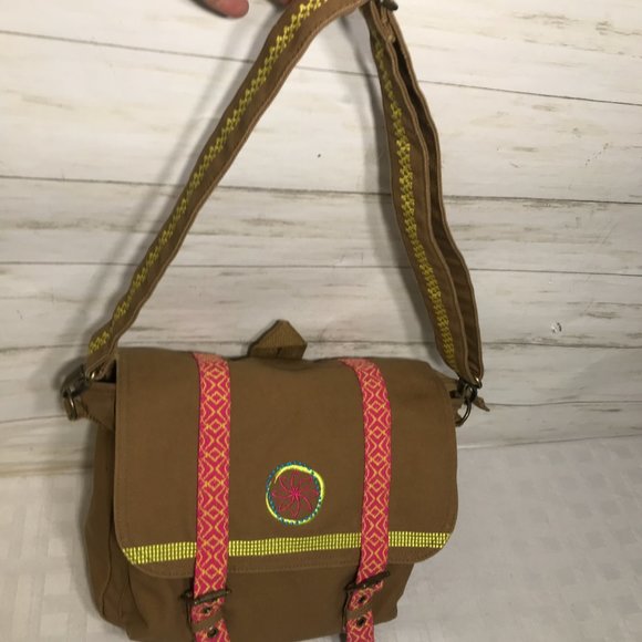 American Girl Doll Leah Clark Brown Canvas Messenger Bag Backpack Brown Canvas - Picture 3 of 16